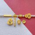 wholesale Gold-plated 925 ancient silver components with enamel six-syllable mantra barrel bead gourd pendant Tian Guan Ci Fu straight tube DIY-0-0