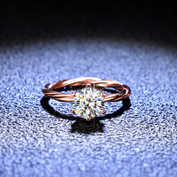 925 Sterling Silver Moissanite Vine Ring, 1 Carat, Live Streaming Collaboration.-1 carat (D color moissanite)  16 yards