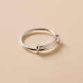 wholesale 999 Silver Minimalist Smooth Adjustable Open Ring for Women R00710-0-2