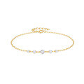wholesale 18K Gold Plated S925 Sterling Silver Row Diamond Bracelet, Korean Style, Simple and Elegant, Versatile-0-4