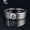wholesale 925 Sterling Silver Men's Moissanite Diamond Ring Trendy Factory Direct Cross-Border E-commerce Men's Rings-0-3