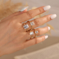 wholesale 925 Silver Metal Material, Cloud Pull Silver Jewelry Live Streaming Source 8A Top-Grade Zircon Fashion Ring for Women, Direct from the Manufacturer-Platinum 5*7mm 1 carat weighs approximately 2.77g