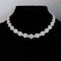 wholesale S925 Silver Necklace with High-Carbon Diamond Sunflower Pendant, Women's Ins Fashionable and Elegant Collarbone Chain-0-3