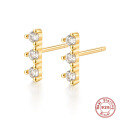 wholesale S925 Sterling Silver Cross-Border Exclusive Supply Temperament Niche Stud Earrings with Colored Zircon Bar Minimalist Earrings for Women Jewelry Wholesale-0-4