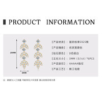 S925 Sterling Silver D Color Moissanite Fringe Earrings for Women-Leaf Earrings [K Gold]  925 Silver
