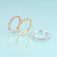 wholesale Rose Gold Plated S925 Sterling Silver Inlaid with Moissanite Minimalist and Exquisite Stackable Wedding Ring for Cross-Border Markets-Rose Gold Ring  US Size 10