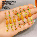 wholesale S925 silver gold-plated natural amber chain, drop, barrel bead, spacer bead DIY unfinished necklace and bracelet accessories-0-17