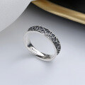wholesale S925 Sterling Silver Retro Vintage Geometric Irregular Wave Thai Silver Ring Hip Hop Punk Style Index Finger Ring-0-0