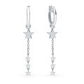 wholesale Sterling Silver S925 Star Tassel Drop Earrings with Star-shaped Hoops, Fashionable, Elegant, and Sophisticated Ear Accessories-0-4