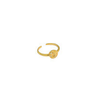 wholesale S925 Sterling Silver 411 Korean Version Ins Minimalist Micro-Inlaid Zirconium Ring for Women, Versatile Band-JT412 18K Gold [No. 14/Adjustable]  Opening adjustable