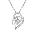 wholesale S925 Sterling Silver Zircon Heart Necklace, Light Luxury Exquisite Niche Design Pendant Choker for Valentine's Day-0-4