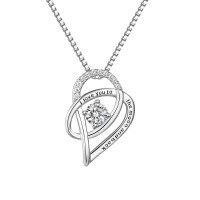 wholesale S925 Sterling Silver Zircon Heart Necklace, Light Luxury Exquisite Niche Design Pendant Choker for Valentine's Day-Platinum 925 silver