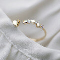 wholesale Metal material European and American hit heart-shaped ring women high-end sense ring ins style light luxury minimalist versatile index finger ring-0-1