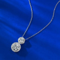 wholesale S925 Metal Zodiac Gemini Pendant 6-8mm Round White Diamond Necklace Pendant Fashion Versatile Piece-0-2