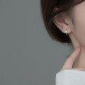 wholesale Sterling Silver Summer Minimalist Bow Ear Studs Short Korean Style Line Small Fresh Earrings M00183-0-1