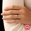 wholesale S925 Sterling Silver Six-Prong Diamond Ring for Women, Popular on Ins, Carat-Set Diamond Engagement Ring-0-1