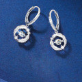 S925 Sterling Silver Moissanite Feather Earrings, New Women's Light Luxury Versatile Direct Factory-0-0