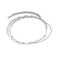 wholesale S925 Sterling Silver Double Layer Oval Engraved Spaced Hollow Design Ankle Bracelet Accessory S6953-0-4