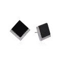 wholesale S925 Sterling Silver Geometric Diamond Black Earrings with Rhinestones, Minimalist Luxury Ins Style-0-4
