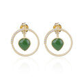 wholesale Gold-plated 925 Sterling Silver with Certificate Vintage Hetian Jade Jasper Earrings, Convertible Earrings for Women-0-4