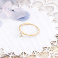 wholesale 10K Gold Minimalist Japanese Muji Style Ring with Irregular White Crystal Wholesale-0-2