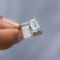 S925 Silver Moissanite Ring with Emerald-Cut Cubic Zirconia for Women-0-2