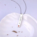 wholesale Metal material zero power jewelry engraved with birthstones minimalist bar pendant personalized name commemorative gift-0-2
