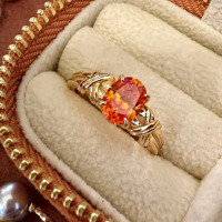 wholesale 925 Sterling Silver 6*8mm Oval Fanta Garnet Ring Radiant Ice Flower Cut Unique and Elegant-R1041 Fanta Orange 5