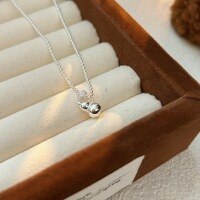 wholesale S925 Sterling Silver Korean Style Gourd Pendant Necklace for Women, Light Luxury Fashion Design Versatile Collarbone Chain with a Premium Feel-Sterling silver