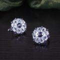 wholesale S925 Sterling Silver Sweet Floral Gemstone Earrings New Exquisite Craftsmanship Inlaid with Natural Topaz Ear Studs Ins Style-0-0