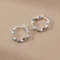 wholesale S925 Sterling Silver Minimalist Spiral Stripe Ear Clasp Ins Style Fresh Design Earrings for Women M04434-0-4