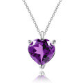 wholesale Fashionable and minimalist S925 silver alloy natural garnet heart pendant necklace-0-6