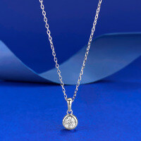 wholesale S925 Silver White Gold 50mm Round Diamond Bubble Diamond Necklace Fashion Versatile Cross-Border Live Stream New Style by Mu Jing Jewelry-N496 White Round Diamond Necklace 925 Silver