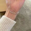 wholesale S925 Sterling Silver Necklace with a Flickering Meteor Arc-set Diamond Star Pendant Light Luxury Collarbone Chain Y00076-0-0