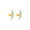 wholesale S925 Sterling Silver Geometric Teardrop Marquise Zircon European Cross-border French Earrings For Women-0-23