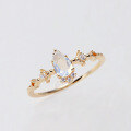 wholesale S925 Gold-Plated Winter Limited First Snow Crystal Series Light Luxury Jewelry Moonstone Thin Ring for Women-0-1