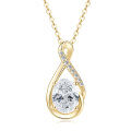 S925 Sterling Silver Moissanite Necklace, Luxury Minimalist Infinity Waterdrop Pendant Choker-0-3
