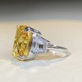 wholesale S925 Sterling Silver One Hundred Million Happy Diamond Ring 12X16 Yellow Diamond Ring Ice Flower Cut High Carbon Diamond-0-3