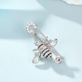 wholesale S925 Sterling Silver Full-Zircon Bee Brooch, Exquisite and Cute, Fashionable Niche Design Suit Accessory Pin-0-1