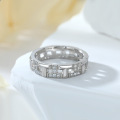 wholesale 925 Sterling Silver Wide Hollow-out T Letter Ring Women Small Design Zircon Wedding Ring-0-1