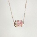 wholesale 925 Sterling Silver Pink Diamond Waist Pendant Necklace for Women, Barrel Bead Collarbone Chain, Small Niche Design with a High-End and Exquisite Ins Style-0-2