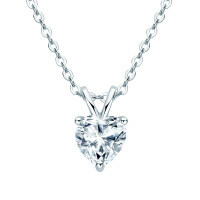 S925 Silver 2ct D Color Moissanite Heart Pendant Necklace Wholesale-1-carat minimalist heart shape [white gold]  925 silver