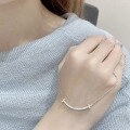 wholesale S925 Sterling Silver Classic Small Full Diamond Smile Curve Necklace for Women, Simple and Versatile Fashion Pendant Collarbone Chain-0-0