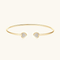 wholesale Sterling Silver Korean Fashion Elegant Heart-shaped Moissanite Bracelet for Women, Trendy Internet-famous Live Streaming Love-themed Accessory Gift-Gold-Small UFO 0.1 carat