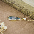 wholesale S925 Gold-Plated Silver with Natural Moss Agate Light Luxury New Chinese Style Waterdrop Pendant Fashion Personalized Necklace-0-3