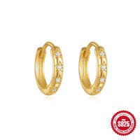 wholesale 925 Sterling Silver Classic Diamond-Inlaid Opal Ear Hoop Earrings for Women, Popular in, INS-Gold#3 925 Silver