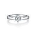 wholesale S925 Sterling Silver Simple and Versatile Teardrop Pear-Shaped Moissanite Ring with 05 Carat Moissanite-0-1