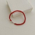 wholesale 925 Sterling Silver Red Agate Bracelet for Women, Natural Red Agate Beaded Bracelet, Elegant and Chic Accessory for Good Luck and Style-0-2