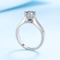wholesale Pt950 plated S925 silver one-carat moissanite ring for women with empty setting, available for dropshipping-0-2