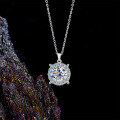Rhodium-Plated Moissanite Sunflower Pendant Necklace for Women-0-1